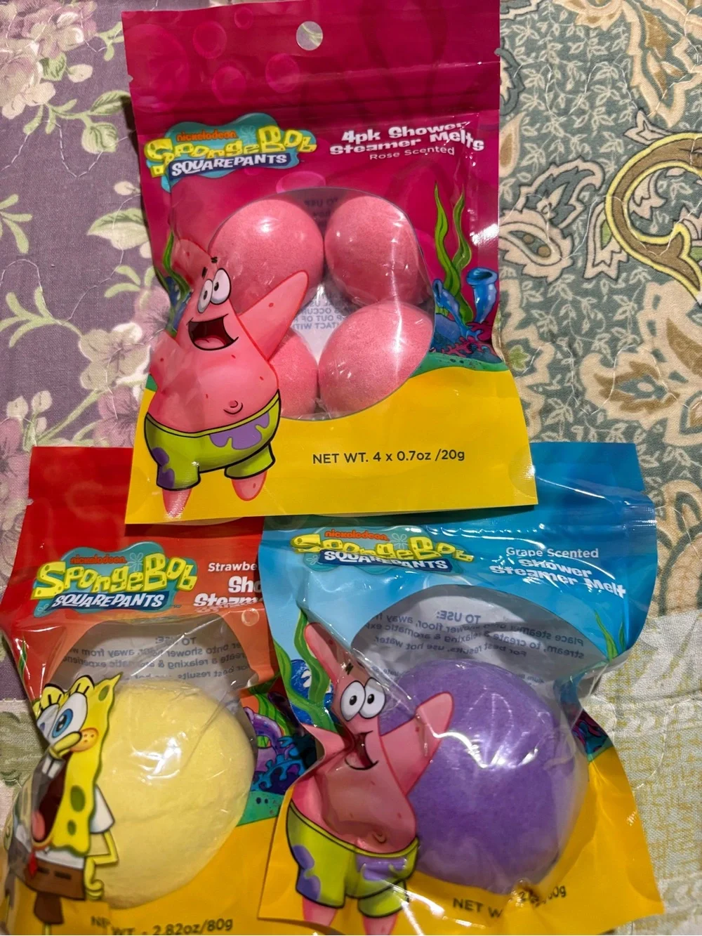 SpongeBob SquarePants Kids Bath Steamers - Pink, Yellow, Purple